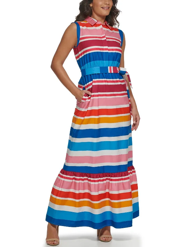 Shop Early, Save Big!Womens Point-Collar Maxi Shirtdress