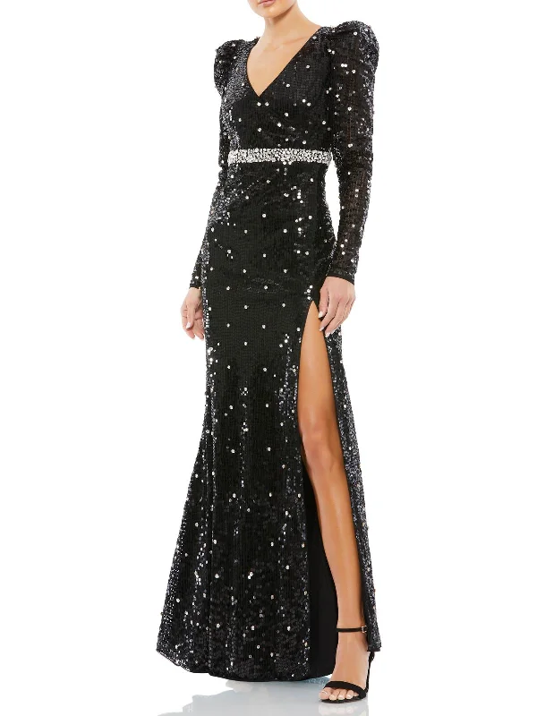 Flash Sale – Act Fast!Womens Sequined Long Evening Dress