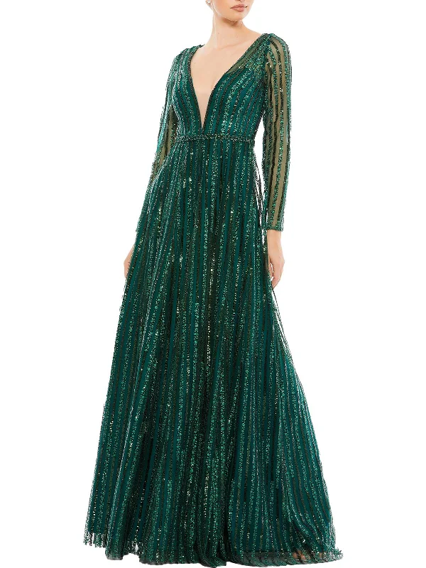 One Click Away from Big Savings!Womens Sequined Maxi Evening Dress
