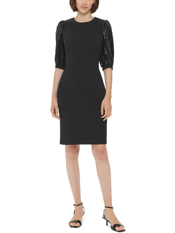 Steals and Deals Await!Womens Sequined Midi Cocktail and Party Dress