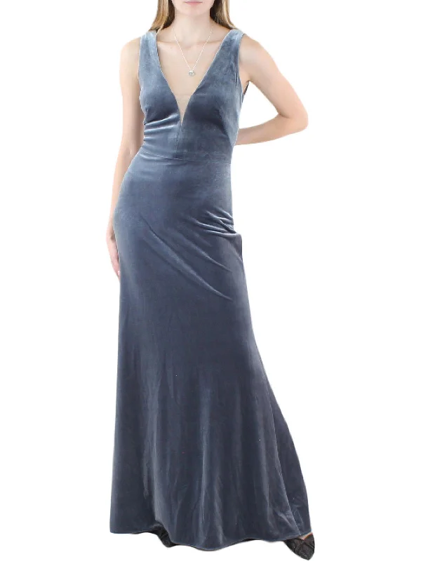 Unbeatable Prices!Womens Velvet Long Evening Dress