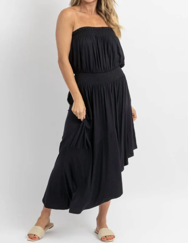 Get More, Spend Less – Shop Now!Ayanna Asymmetric Tube Midi Dress In Black