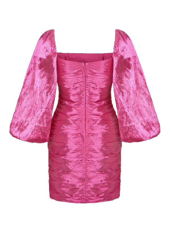 Score Big Savings Today!Balloon Sleeve Draped Mini Dress