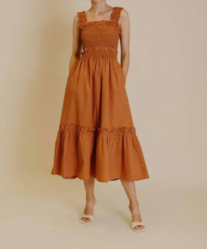 Your Favorite Items on Sale Now!Boho Babe Midi Dress In Orange