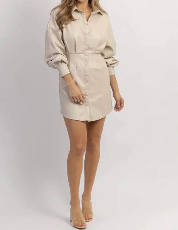 Special Offer – Act Fast!Bowery Faux Leather Mini Dress In Cream