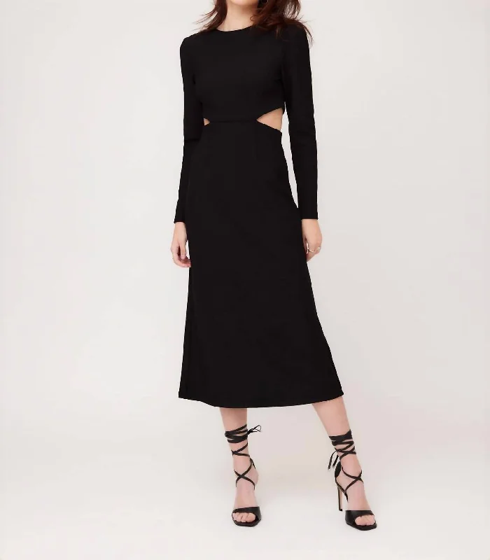 Grab Yours Before It’s Too Late!Cutout Midi Dress In Black