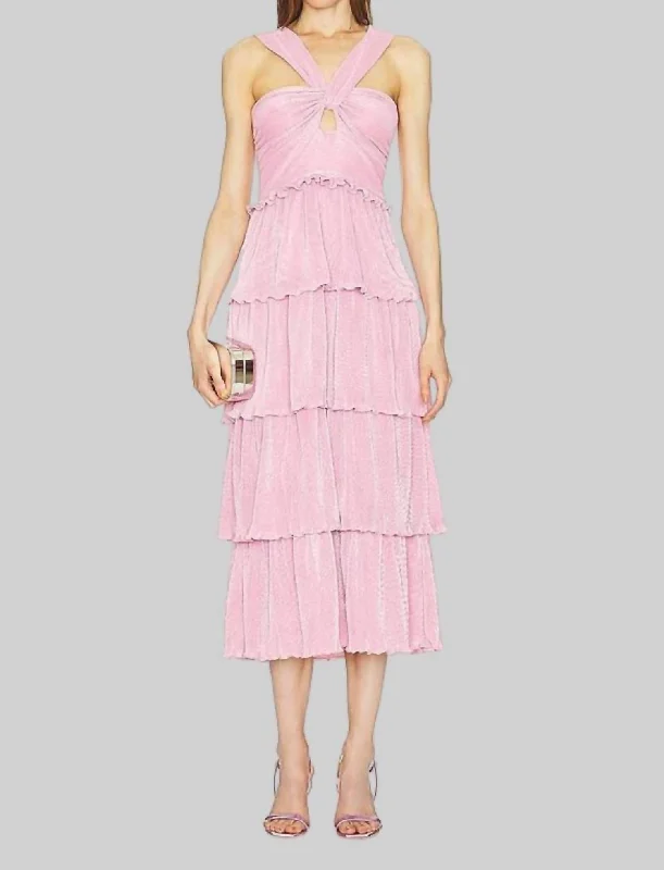 Your Dream Deal is Here!Esperanza Pleat Midi Dress In Blush Pink