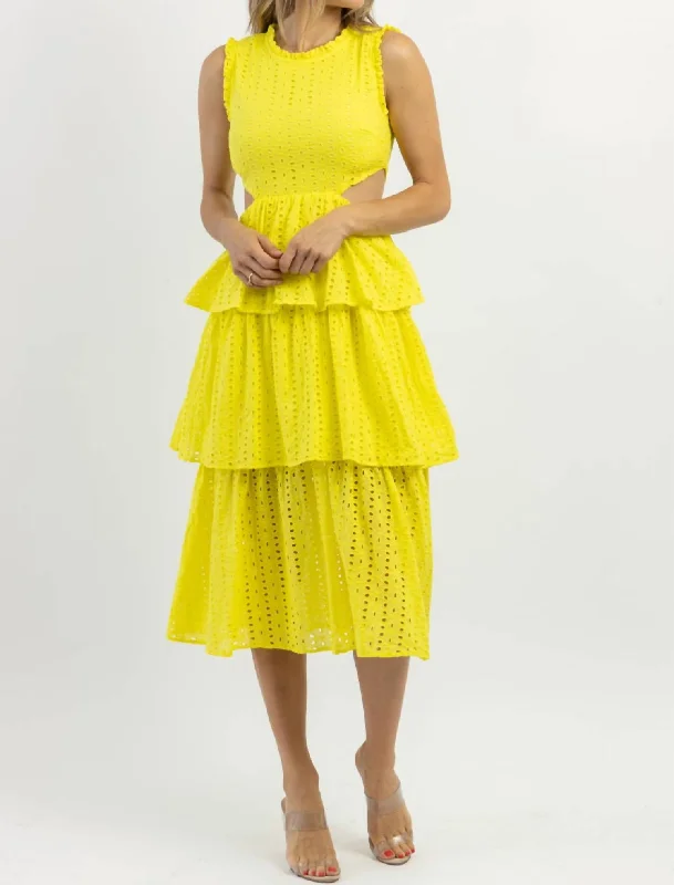 Your Favorite Items on Sale Now!Eyelet Midi Dress In Little Palm Lime