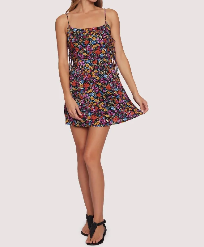 Steals and Deals Await!Flora Garden Mini Dress In Black/lavender