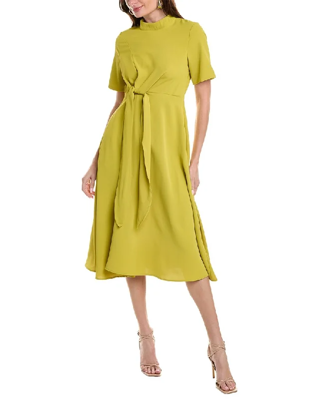 Shop Before It’s Gone!Gracia Waist Bow Mock Neck Midi Dress
