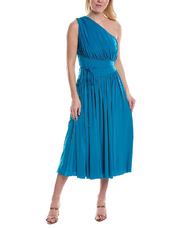 Hurry, Sale Ends Soon!Halston One-Shoulder Midi Dress