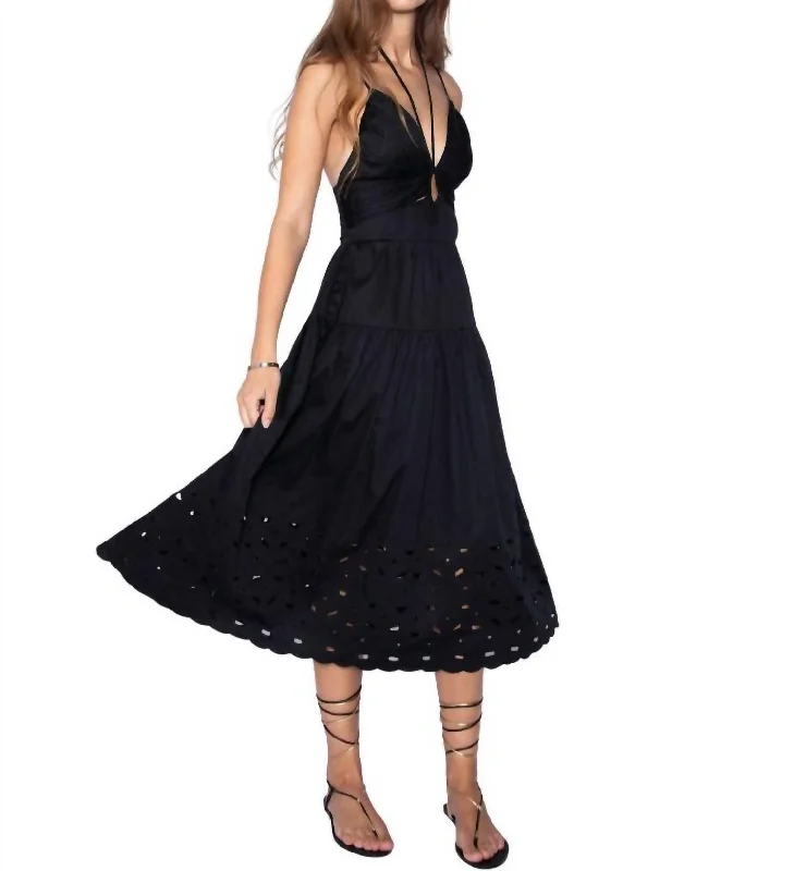 Get More for Less!Hedy Embroidered Midi Dress In Black