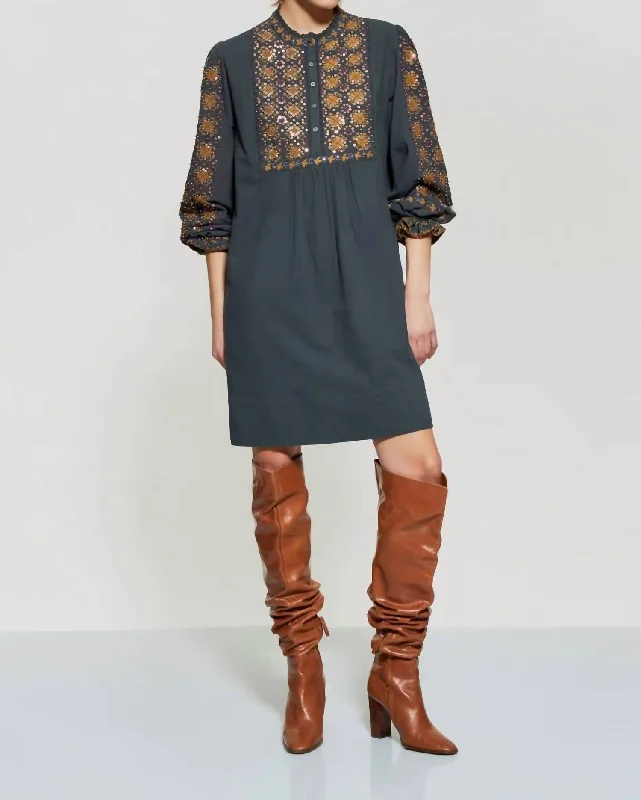 Shop the Hottest Deals!Joana Sequin-Embroidered Mini Dress In Grey