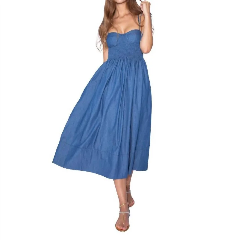 Hurry! While Supplies Last!Josephine Midi Dress In Denim