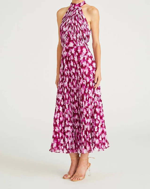 Hurry, Sale Ends Soon!Lauren Chiffon Midi Dress In Floral Shadow