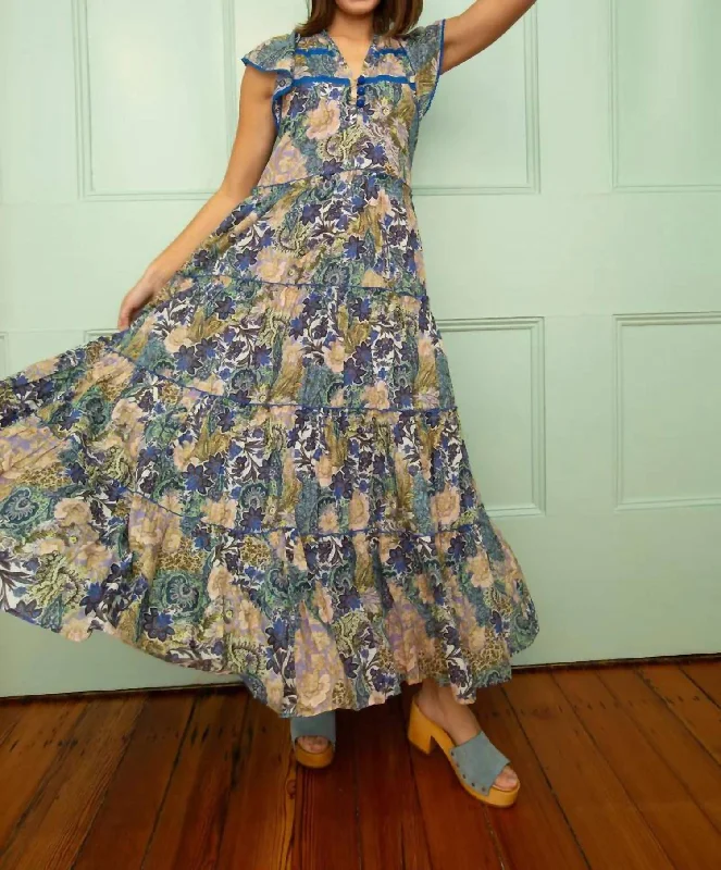 Massive Price Cuts!Louisa Midi Dress In Garden Party