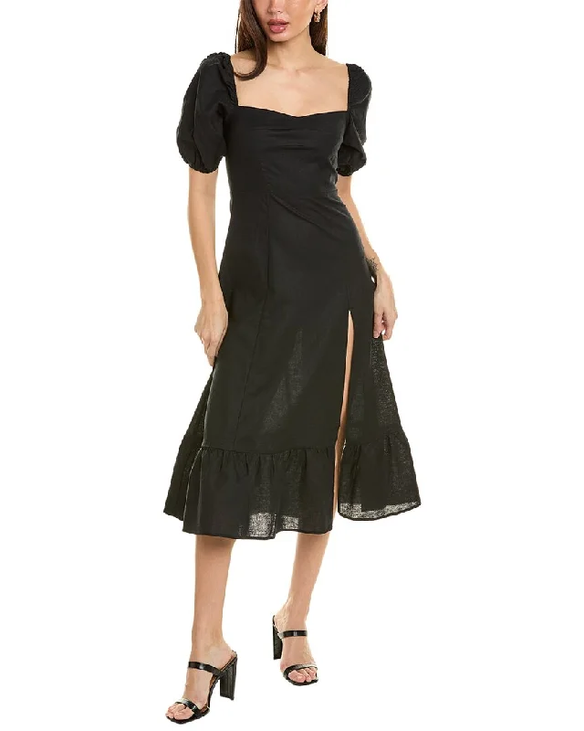 Upgrade for Less!Lyra & Co Linen-Blend Midi Dress