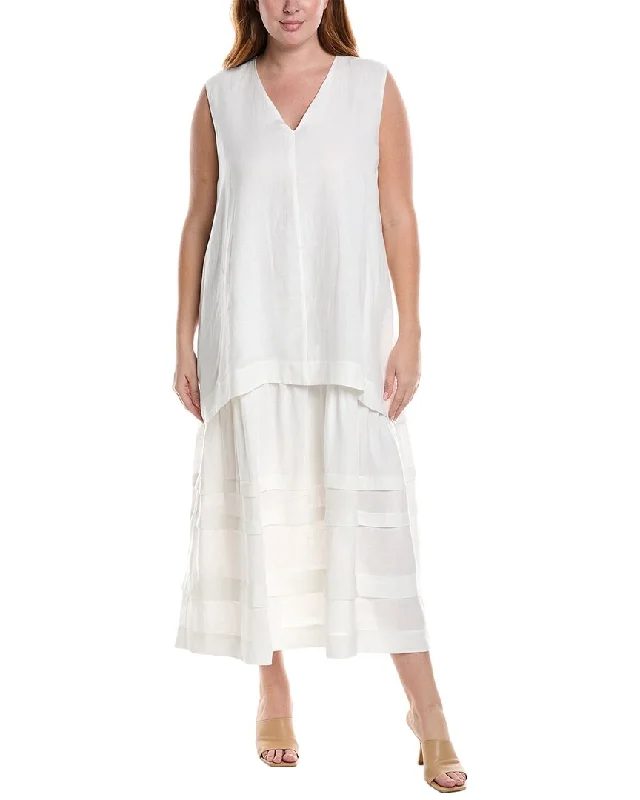 Every Deal is a Steal!Marina Rinaldi Plus 2pc Distanza Linen Midi Dress