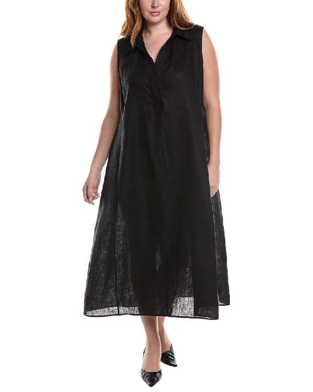 Huge Price Cuts Await!Marina Rinaldi Plus Dicitura Linen Midi Dress
