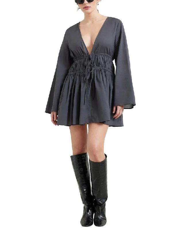 Shop Now and Save!Modern Citizen Autumn Drawstring Tiered Mini Dress