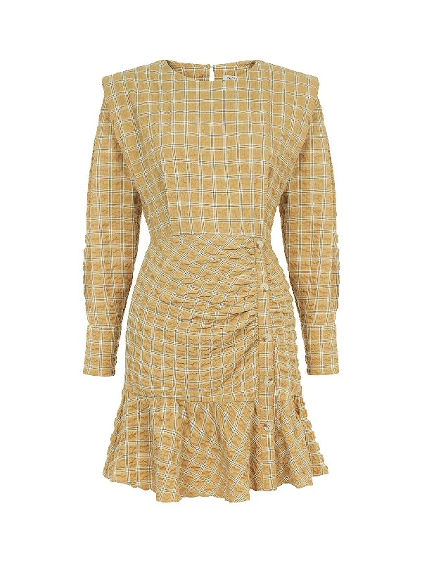 Snag the Best Prices Now!Plaid Shoulder Pad Mini Dress