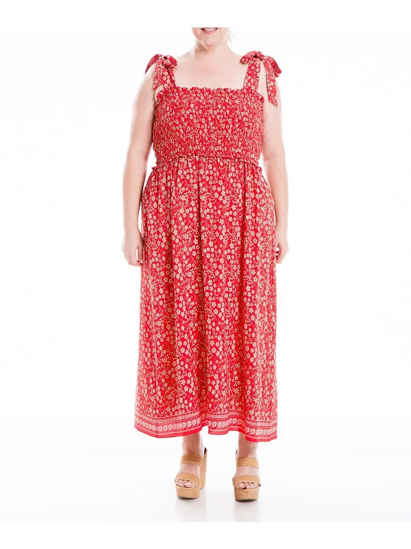 Your Discount is Waiting!Plus Womens Floral Smocked Midi Dress