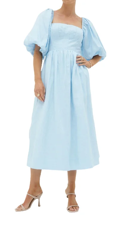 New Discounts Just Dropped!Relish Midi Dress In Soft Blue