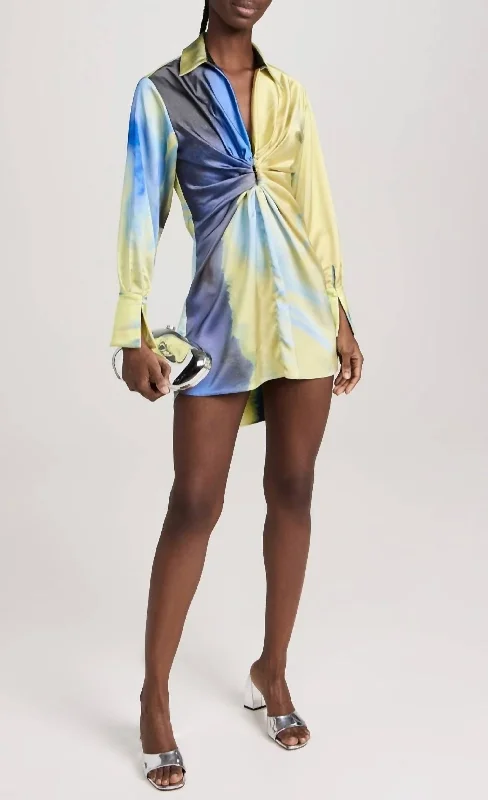 Amazing Prices You Can’t Resist!Roma Draped Mini Dress In Blue