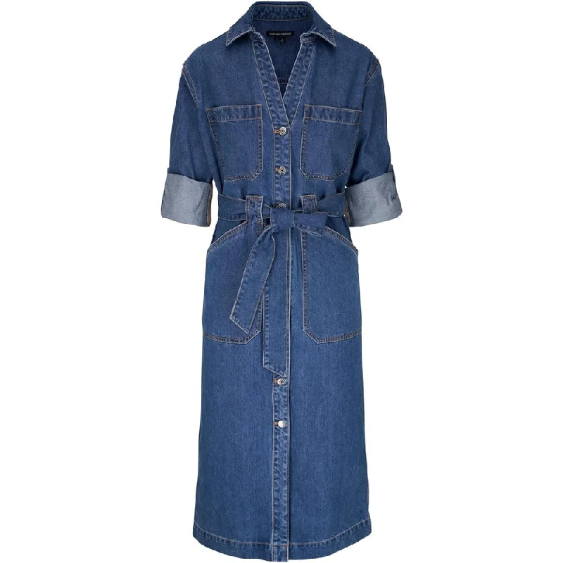 New Discounts Just Dropped!Veronica Beard Women's Evelyn Denim Belted Midi Dress, Cornflower
