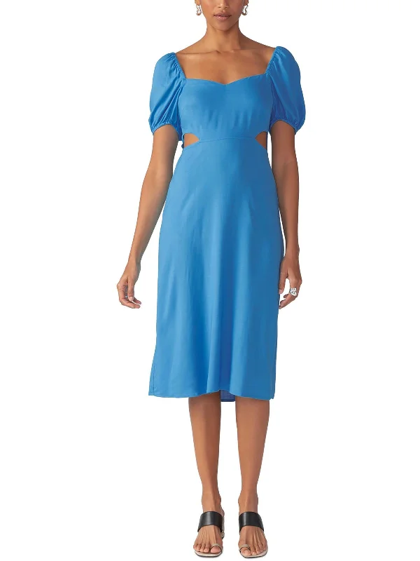 Your Shopping Wish, Our Discount Command!Womens Cut-Out Mid-Calf Midi Dress