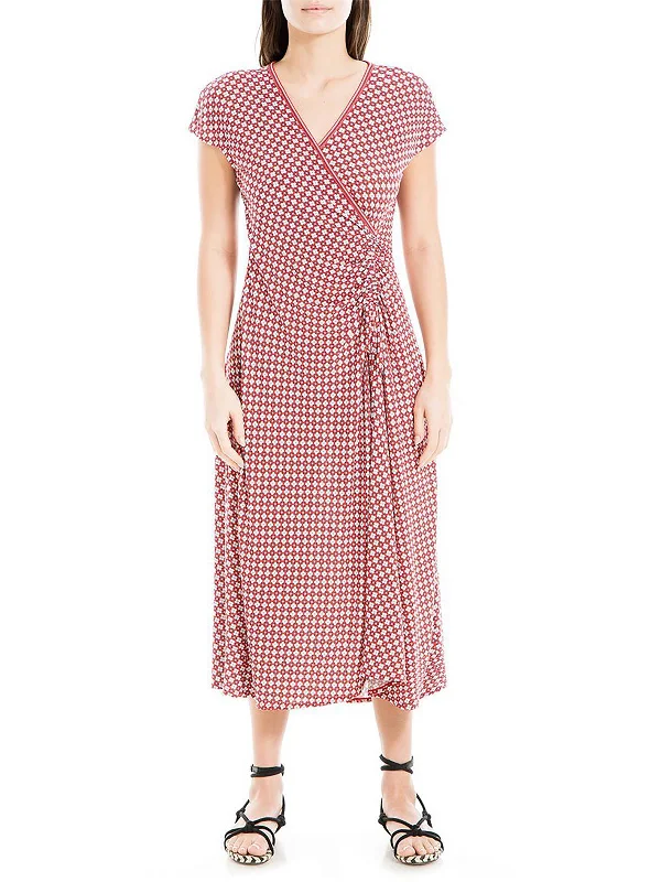 Grab Yours Before It’s Too Late!Womens Floral Ruched Midi Dress