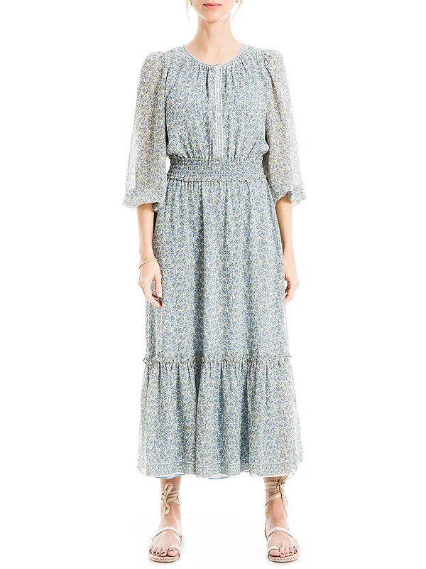 Only a Few Left – Order Now!Womens Floral Smocked Midi Dress