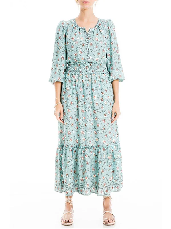 One Day Only – Huge Savings!Womens Floral Smocked Midi Dress