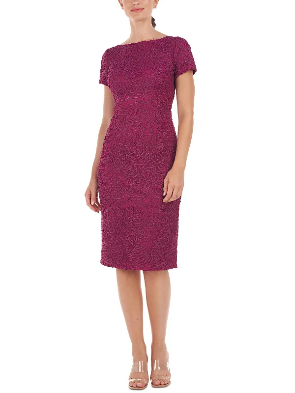 Hottest Discounts of the Year!Womens Metallic Mesh Midi Dress