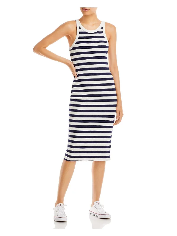 Limited Stock Available!Womens Midi Striped Midi Dress