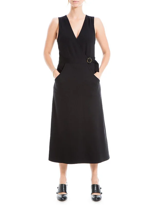 Unmissable Offers Await!Womens Ponte V-Neck Midi Dress