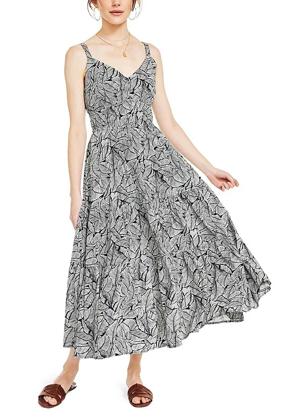 Act Fast – Limited Time Savings!Womens Printed Cinch Waist Midi Dress