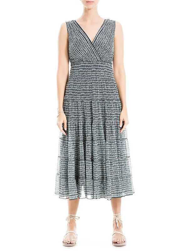 Price Drop Alert!Womens Printed Tiered Midi Dress