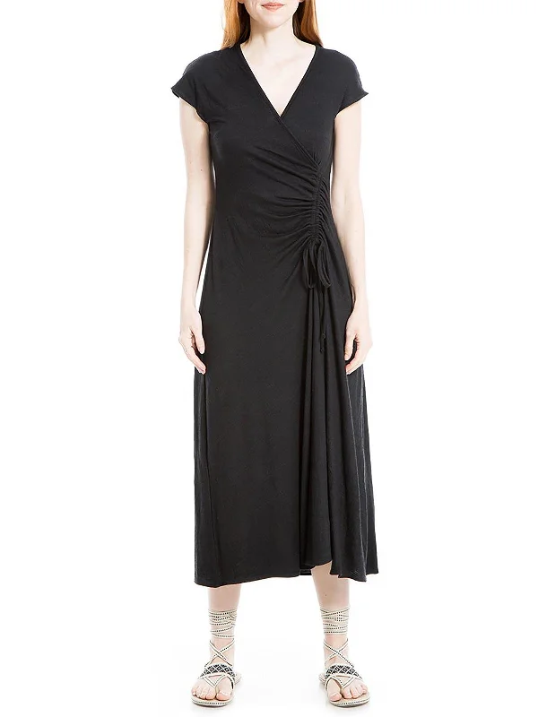 Enjoy Huge Discounts Now!Womens Ruched Surplice Midi Dress