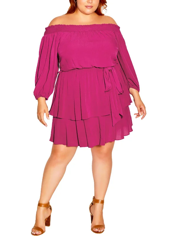Special Discounts Inside!Womens Ruffled Tiered Midi Dress