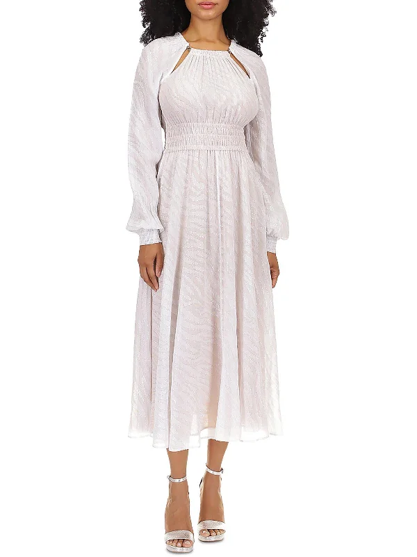 Snag the Best Prices Now!Womens Silk Metallic Midi Dress