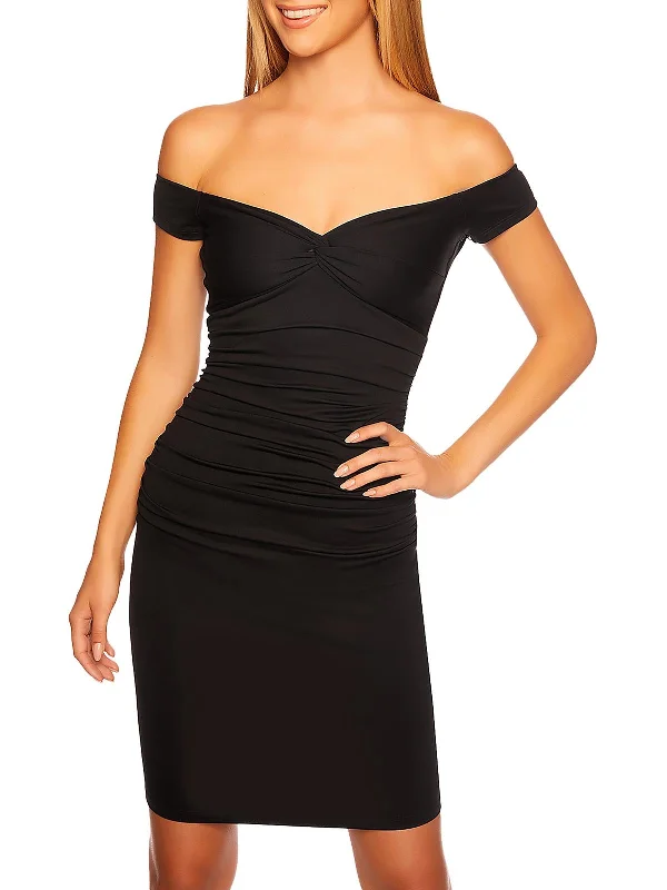 Your Shopping Spree Starts Here!Womens Twist Front Short Mini Dress