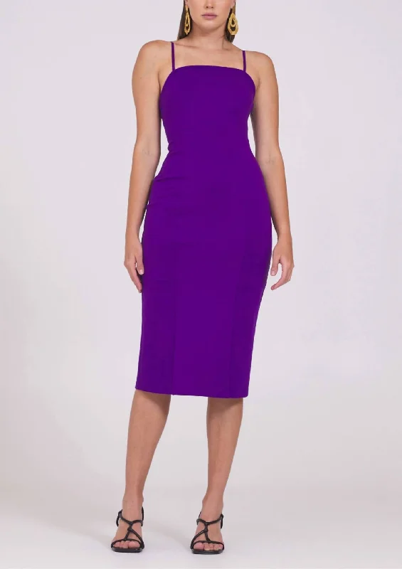 Only a Few Left – Order Now!Zori Ponte Midi Dress In Magenta