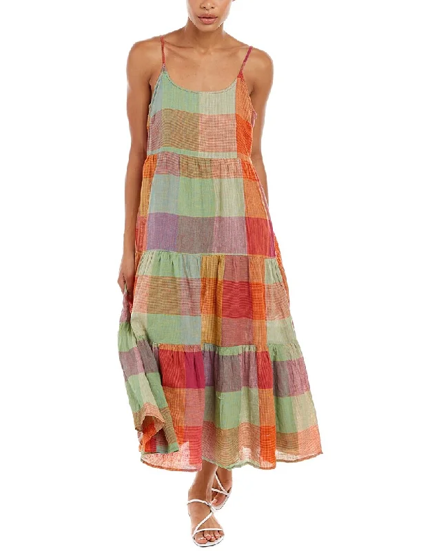 Lowest Prices Guaranteed!beachlunchlounge Lana Check Linen-Blend Midi Dress