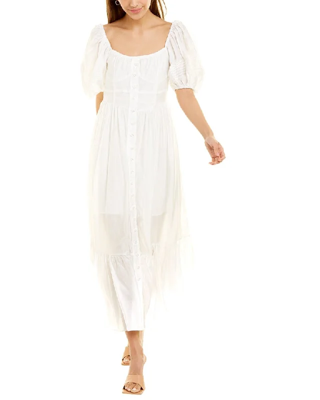 Save Up to 50% Off!Beulah Puff Sleeve Midi Dress