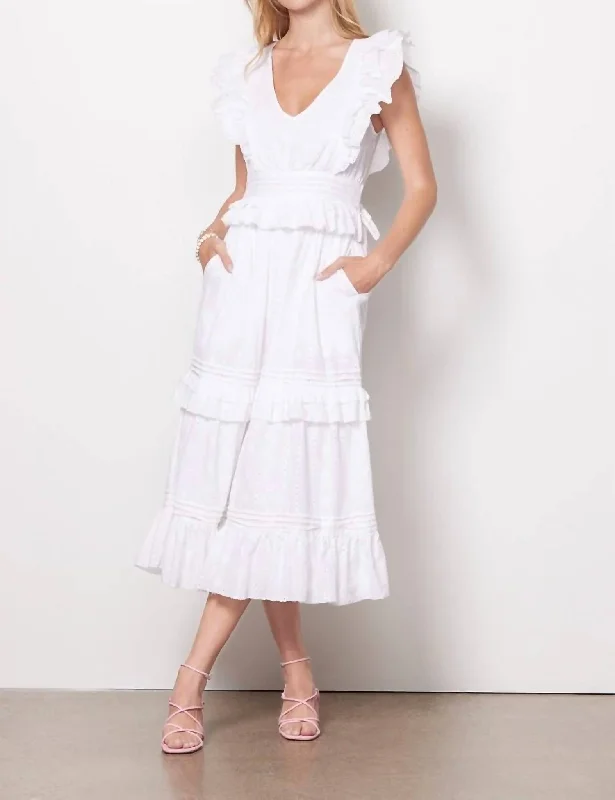 Special Discounts Inside!Cherie Midi Dress In White