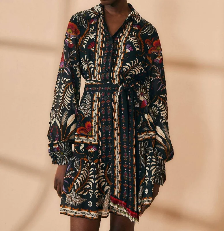 Shop the Hottest Deals!Classic Garden Long Sleeve Mini Dress In Black
