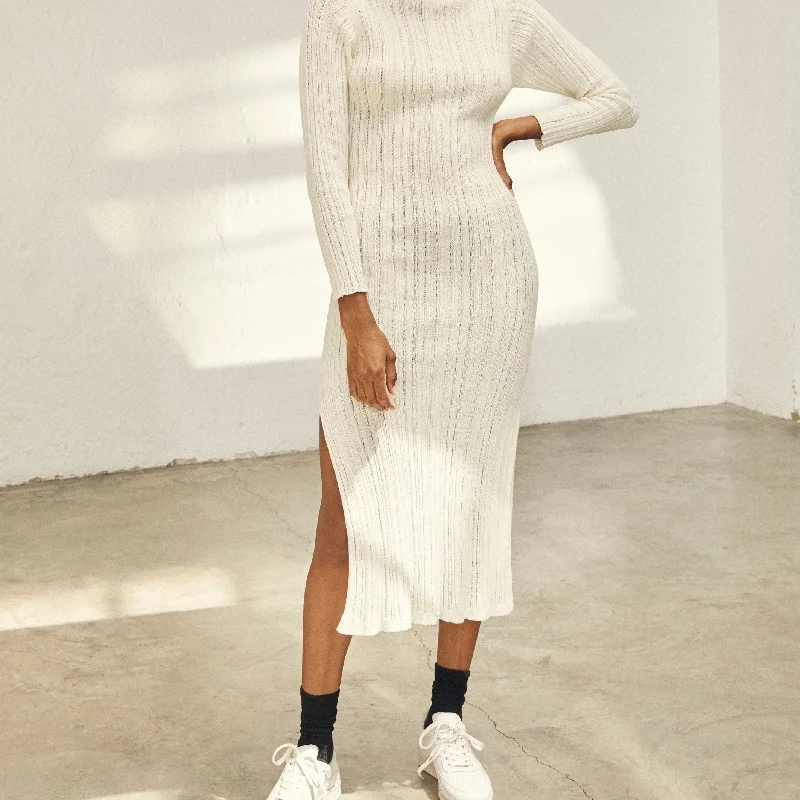 Biggest Sale of the Season!Donna Cream Tricot Midi Dress
