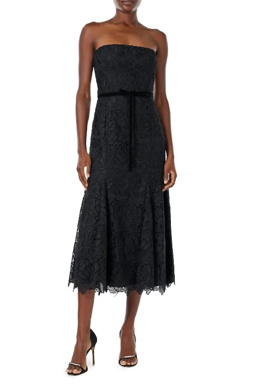 Don’t Wait – Deals Won’t Last!Elaine Lace Midi Dress In Black