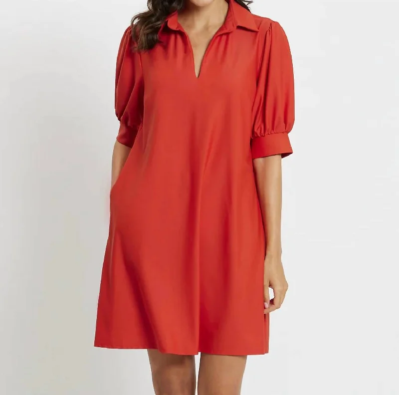Limited Time Offer!Emerson Paprika Mini Dress In Red